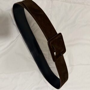 Saint Laurent Paris Wide Leather Belt Brown Made in Italy Statement Belt